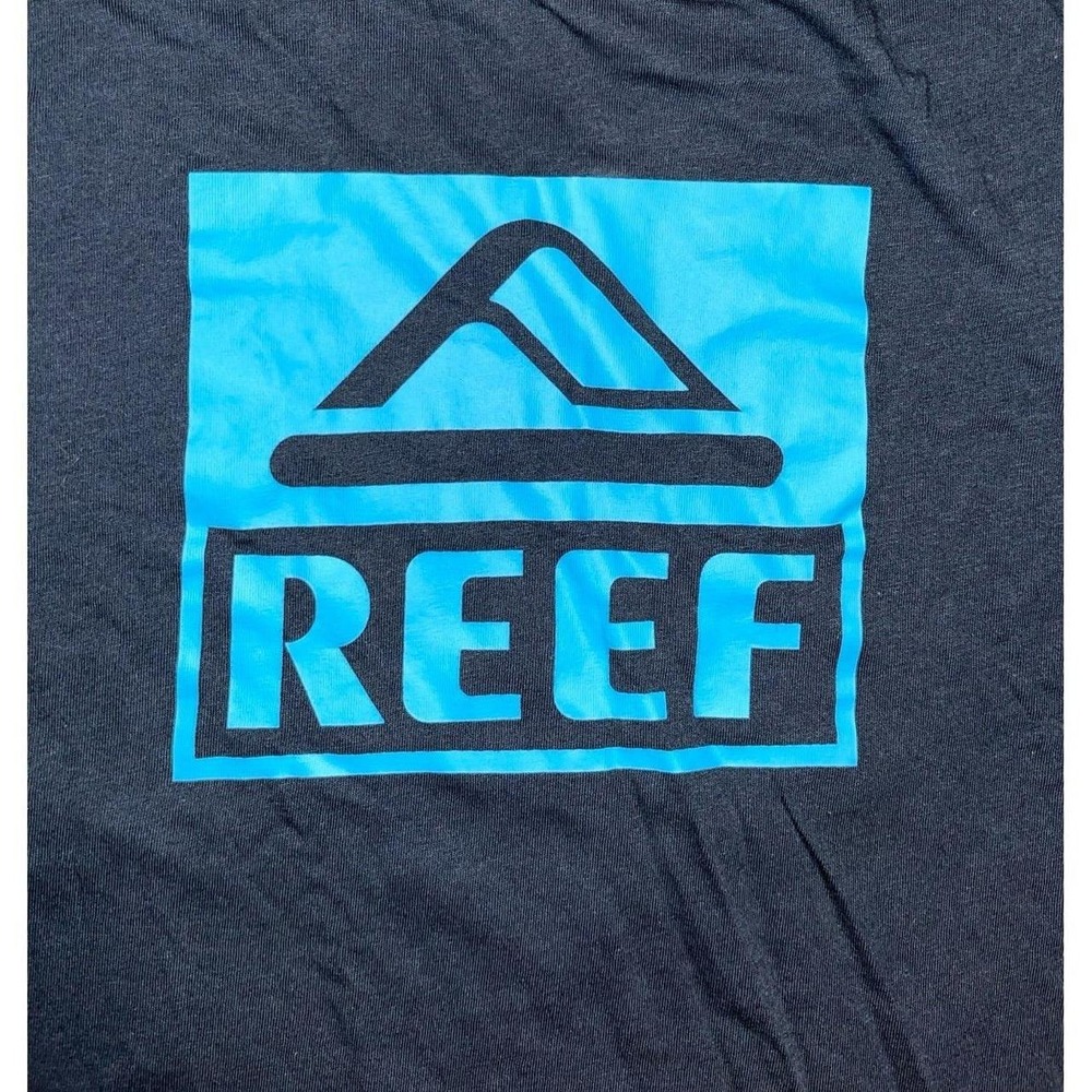 Mens REEF Crewneck Graphic Navy Short Sleeve T-Shirt - Picture 4 of 4